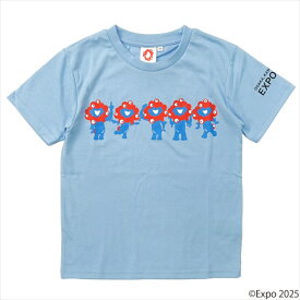 EXPO2025 ミャクミャク キッズTシャツ 5体ミャクミャク BP2604（120~150サイズ/ サックス）*Thanksセール！