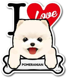 ドッグ ステッカー　POMERANIAN ポメラニアン I LOVE ステッカー PET-039