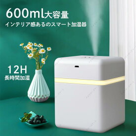 多機能 スマート加湿器 除菌 消毒 静音 600ml 卓上加湿器 花粉症対策 保湿 USBポート ウイルス除菌 自動消毒 ディスペンサー