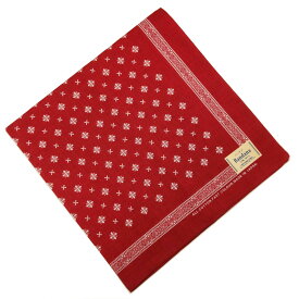 【当店オススメ】 バンダナ モノグラム 柄 日本製 おしゃれ ナチュラル ハンカチ スカーフ 生地 リボン 大判 赤 黒 ブラック 青 ブルー ネイビー アイボリー アンティーク風 メール便 コットン 綿 メンズ レディース 男女兼用 山登り 登山 ヘッドレスト カバー 車