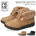 【12/15クーポンで5%OFF】MK ミッシェルクラン ブーツ レディース 履きやすい 歩きやすい 痛くない 疲れない MK-5061 ショートブーツ 撥水 防寒ブーツ 防滑 ブーツ 暖かい フェイクファー アンクルブーツ ウィンターブーツ 冬 紐 シューズ 靴