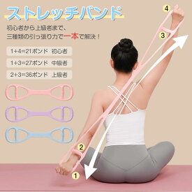 ストレッチバンド フィットネスバンド エクササイズチューブ 肩こり防止 姿勢矯正 筋トレ用 TPR高弾性バンド 滑り止め付き 水洗い可能 自宅ダイエット 猫背矯正 柔軟性アップ エクササイズグッズ