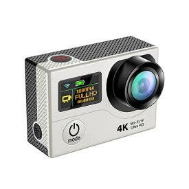 4K WIFI スポーツ カメラ HD 1200万画素 170度超広角2インチ LCD 20M 1対多い リモコン GoproH3R_white