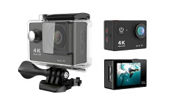 4K WIFI 30M 防水スポーツ カメラ HD 1200万画素 170度超広角2インチ LCD 20M 1対多い リモコンGoproH9R_Black