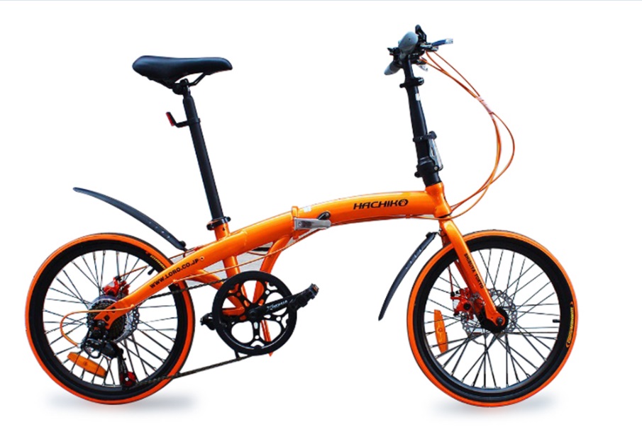 良い商品です 凄くいいです 人気No.1 ハチコHACHIKO高炭素鋼折り畳み自転車SHIMANOシマノ7段変速 20インチ 98％完成品 正規通販 HA02_Orange オレンジ