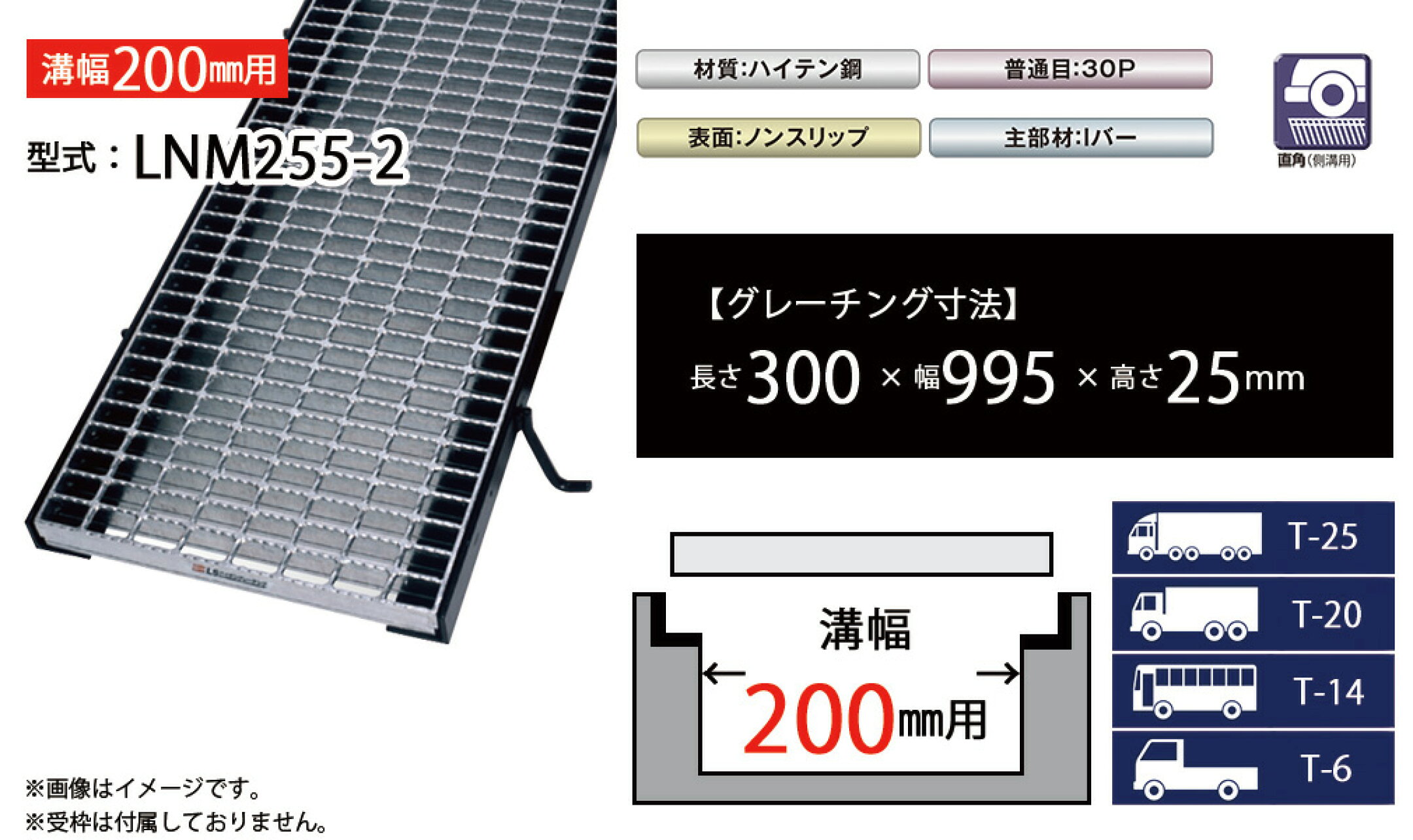 みぞぶたグレーチング　LNM255-2