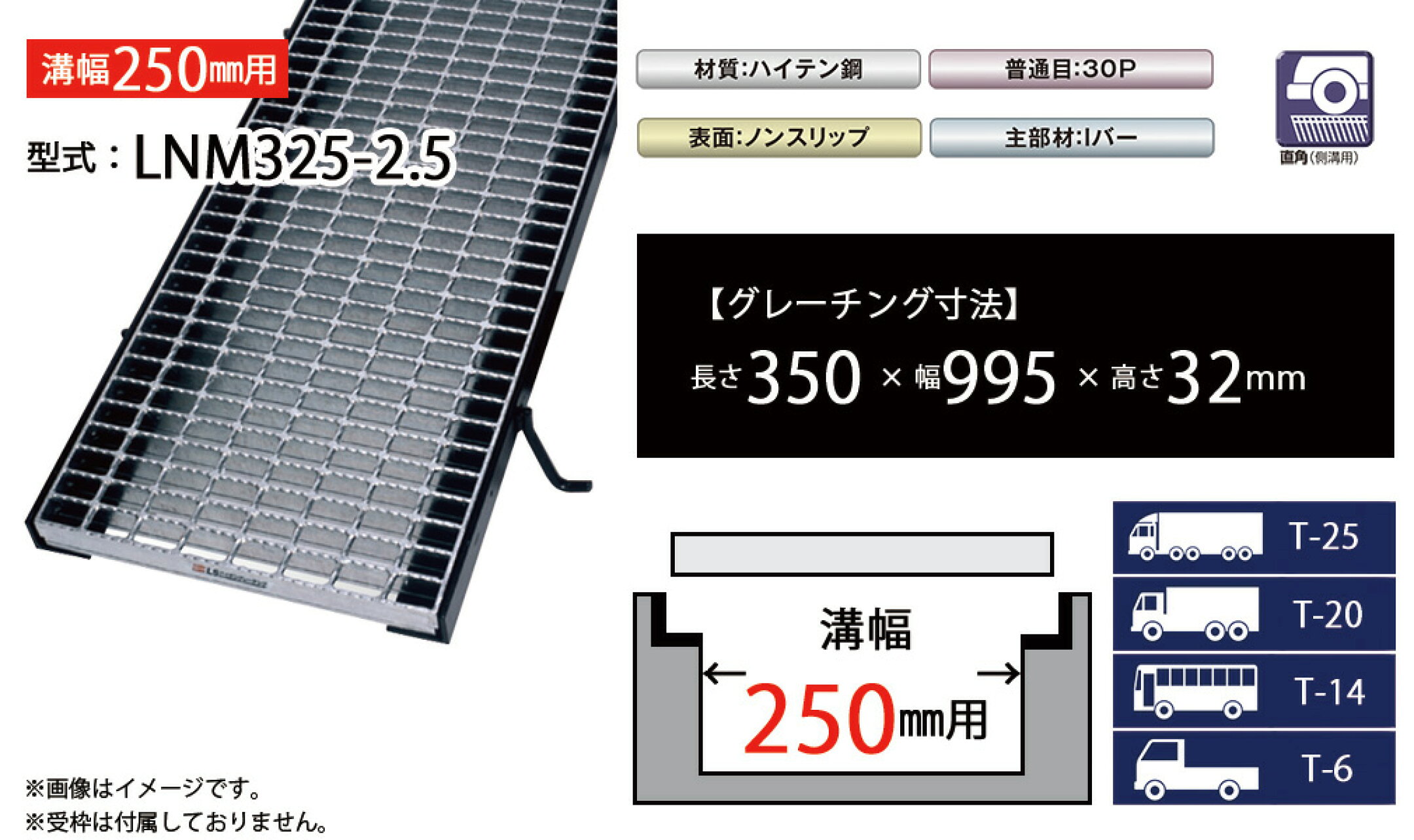 みぞぶたグレーチング LNM325-2.5