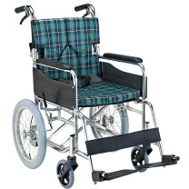 楽天市場】マキテック 車いす ew-50 緑チェック ew-50gnの通販