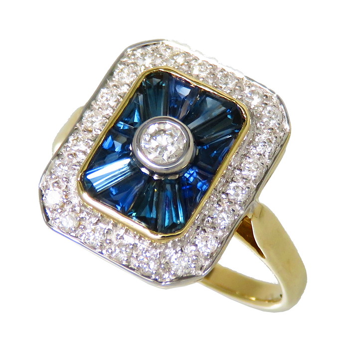 買っ た 11号 サファイア ダイヤモンド リング・指輪 K9ゴールド 9金 