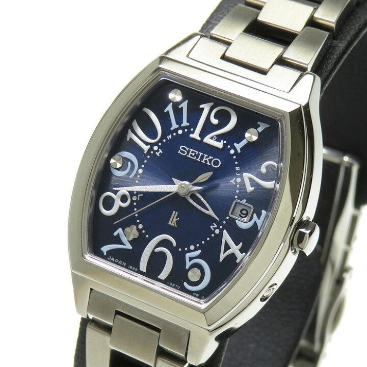 美品】SEIKO ルキア 1B22-0BC0 見繕う 電波ソーラー ネイビー