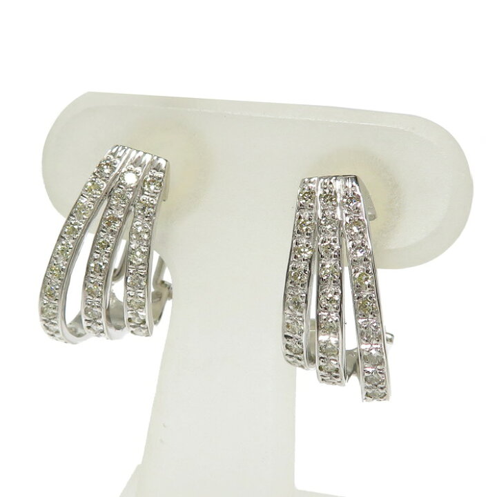 楽天市場】ピアス兼用 ダイヤモンド 計0.30×2ct イヤリング K18WG 