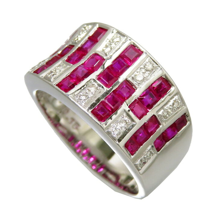 楽天市場】16.5号 ルビー 計1.80ct ダイヤモンド 計0.15ct リング  