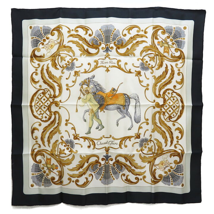 楽天市場】最終特価品【HERMES/エルメス】 カレ90 トルコの馬 スカーフ 