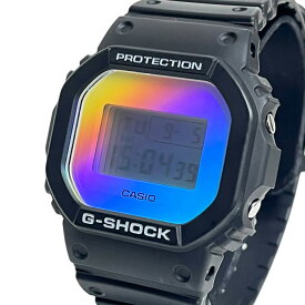 【CASIO/カシオ】 G-SHOCK DW-5600SR Iridescent Colorシリーズ 液晶 腕時計 ステンレススチール/ラバー クオーツ 黒/レインボー ユニセックス【中古】【真子質店】【NN】【YY】