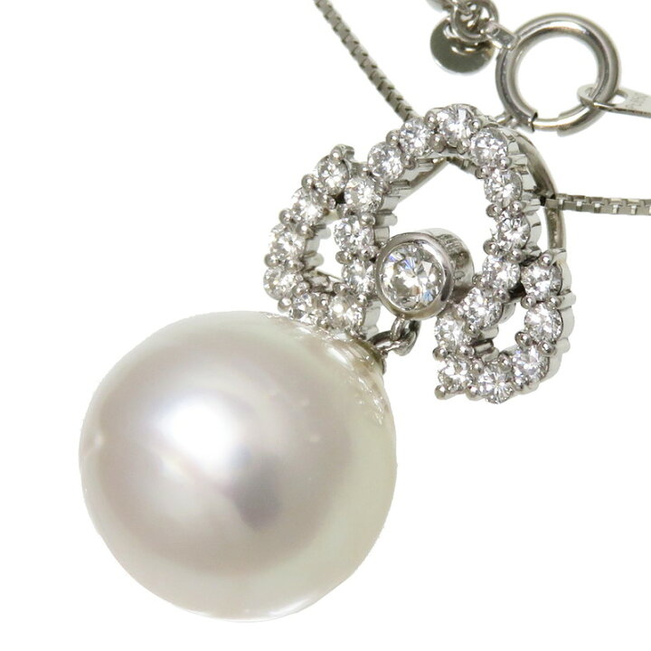 楽天市場】白蝶真珠 13.3mm ダイヤモンド 0.12/計0.48ct ネックレス  