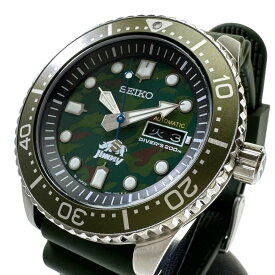 【SEIKO/セイコー】 4R36ー15S0 ジムニーコラボ　グリーン/カモフラ　デイデイト 腕時計 ステンレススチール/ラバー 自動巻き/オートマ 緑/迷彩柄文字盤 メンズ【中古】【真子質店】【GD】【YKI】