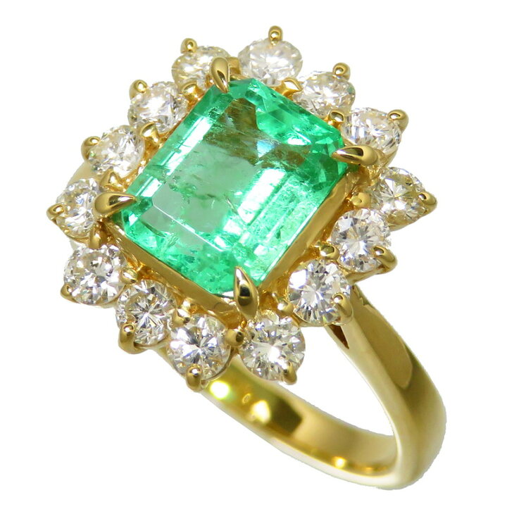 楽天市場】10号 エメラルド 1.563ct ダイヤモンド 計0.84ct リング 