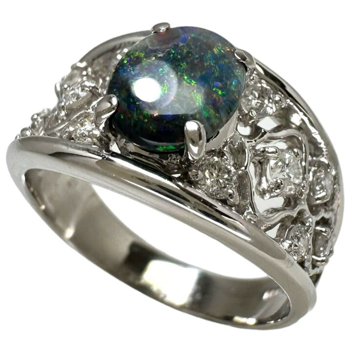 楽天市場】13号 ブラックオパール 0.81ct ダイヤモンド 計0.44ct 