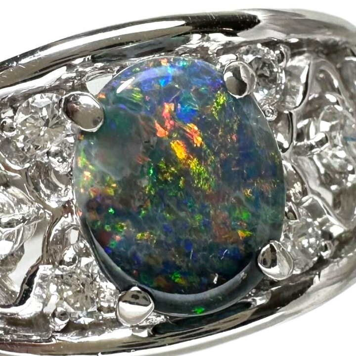 楽天市場】13号 ブラックオパール 0.81ct ダイヤモンド 計0.44ct 