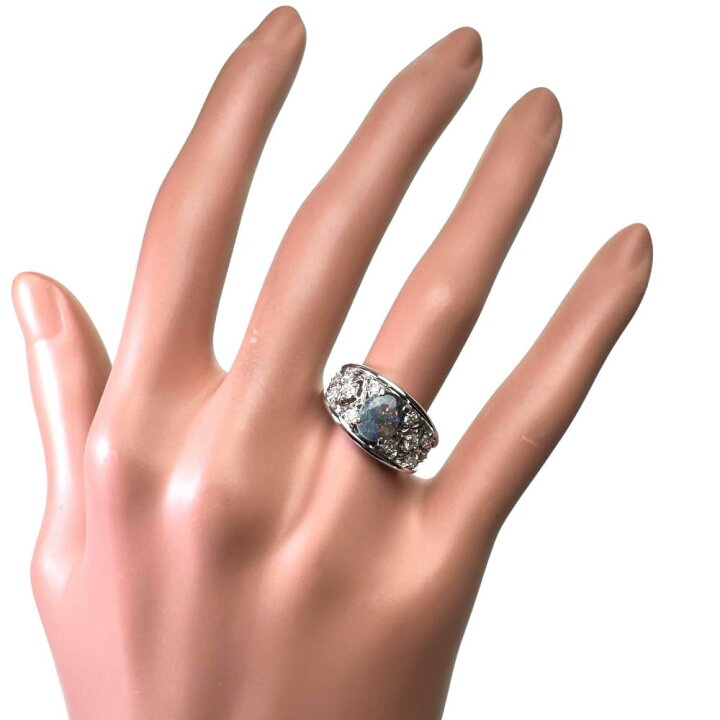 楽天市場】13号 ブラックオパール 0.81ct ダイヤモンド 計0.44ct 