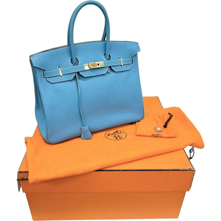 楽天市場】【HERMES/エルメス】 バーキン35 ハンドバッグ トゴ ブルー  