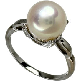 8.5号【MIKIMOTO/ミキモト】 アコヤ真珠 8.0mm程度 リング・指輪 K18WGホワイトゴールド 18金 2.8g レディース【中古】【真子質店】【NN】【TKMo】【pdpd】