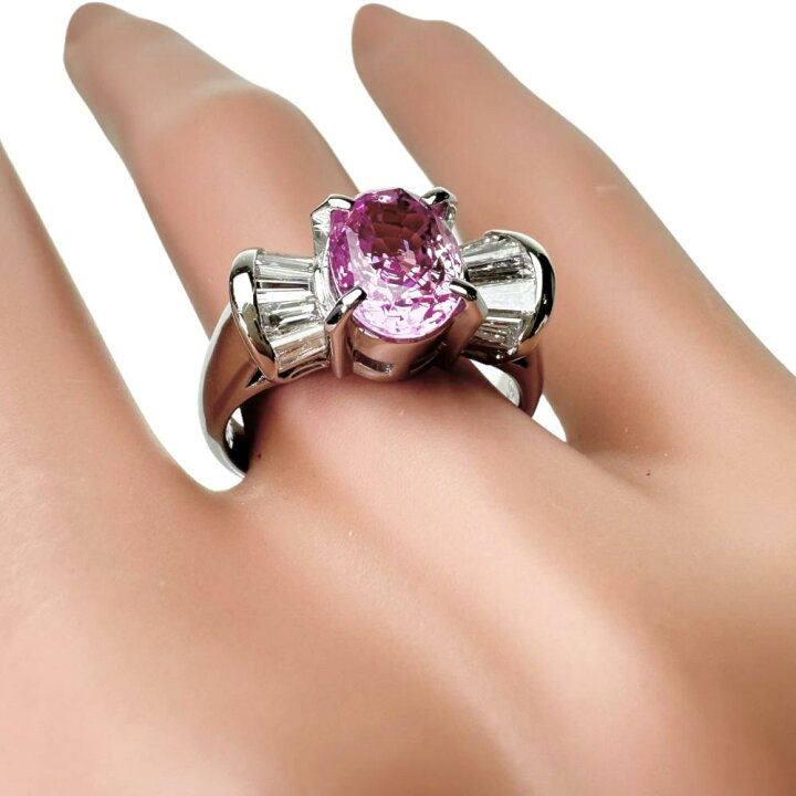 楽天市場】最終特価品 11号 ピンクサファイア 2.57ct ダイヤモンド計 