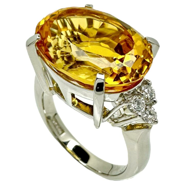 楽天市場】12号 シトリン 9.70ct ダイヤモンド 計0.25ct リング・指輪 