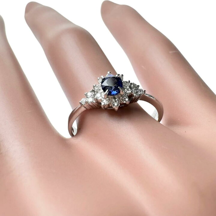 楽天市場】16号 サファイア 0.33ct ダイヤモンド 0.11ct リング・指輪 