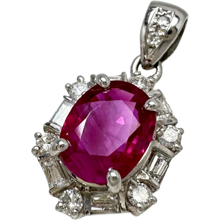 楽天市場】ルビー 1.30ct ダイヤモンド 計0.34ct ペンダントトップ 