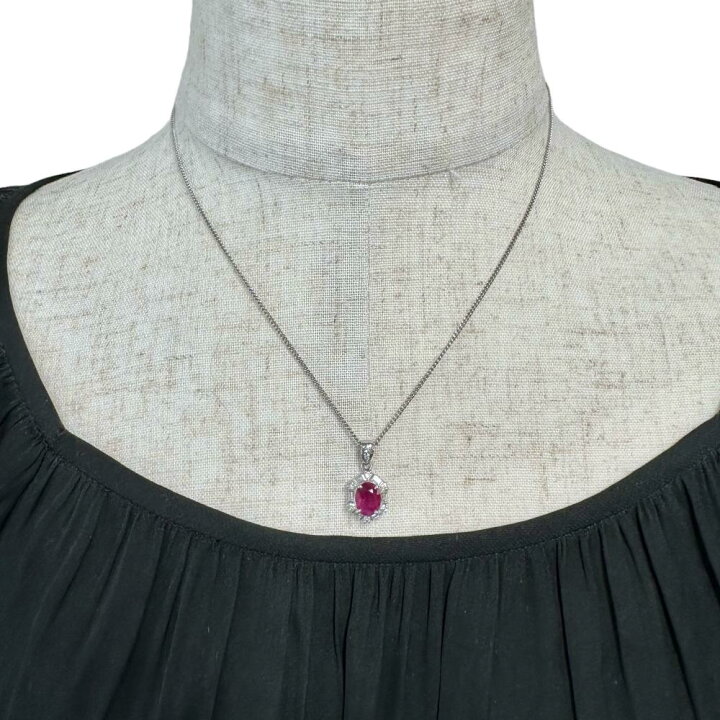 楽天市場】ルビー 1.30ct ダイヤモンド 計0.34ct ペンダントトップ 