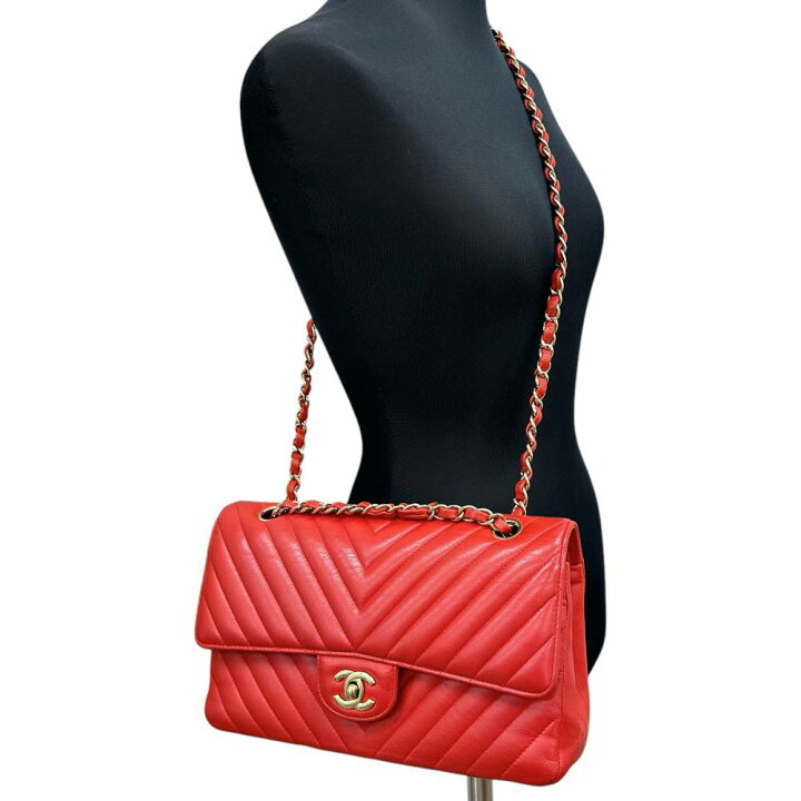 楽天市場】【CHANEL/シャネル】 Vステッチ WチェーンWフラップ A01112 