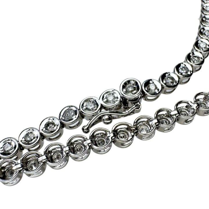 楽天市場】テニスデザイン ダイヤモンド 計2.20ct ネックレス K18WG 
