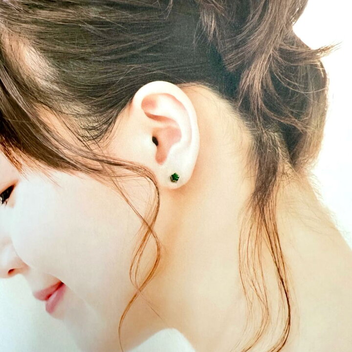 楽天市場】エメラルド 計0.21×2ct ピアス K18ゴールド 18金 0.6g  