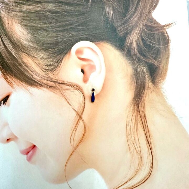 楽天市場】ラピスラズリ ガーネット ピアス K18ゴールド 18金 0.9g  