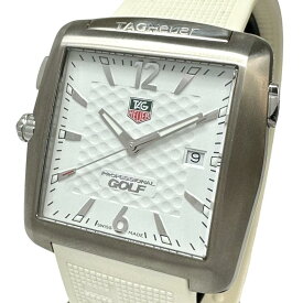 【TAG HEUER/タグホイヤー】 WAE1112.FT6008 プロフェッショナルスポーツ ゴルフウォッチ タイガーウッズエディション 腕時計 ステンレススチール/ラバー クオーツ 白文字盤/白ラバーベルト メンズ【中古】【真子質店】【GD】【MoMiMa】