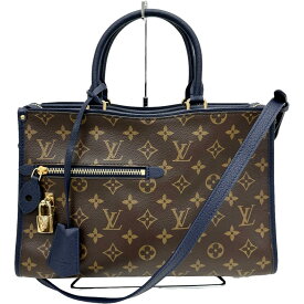 【LOUIS VUITTON/ルイ・ヴィトン】 ポパンクールPM モノグラム M43434 ショルダーバッグ ブラウン/マリーヌ（ネイビー） レディース【中古】【真子質店】【GD】【TMoIS】