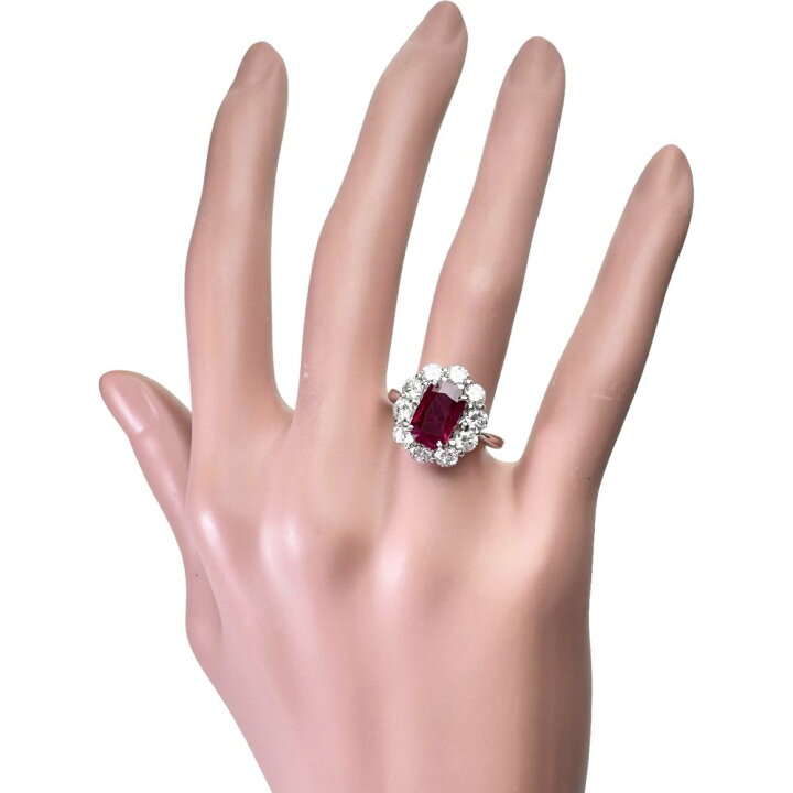 楽天市場】最終特価品 13号 ビルマ産ルビー 2.34ct ダイヤモンド 1.45 