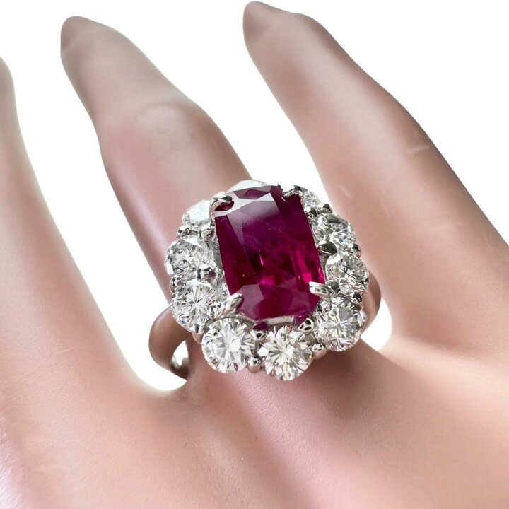 楽天市場】最終特価品 13号 ビルマ産ルビー 2.34ct ダイヤモンド 1.45 