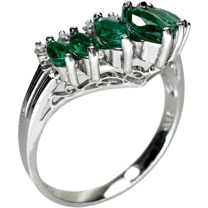楽天市場】11号 エメラルド 0.74ct ダイヤモンド 0.16ct リング・指輪 