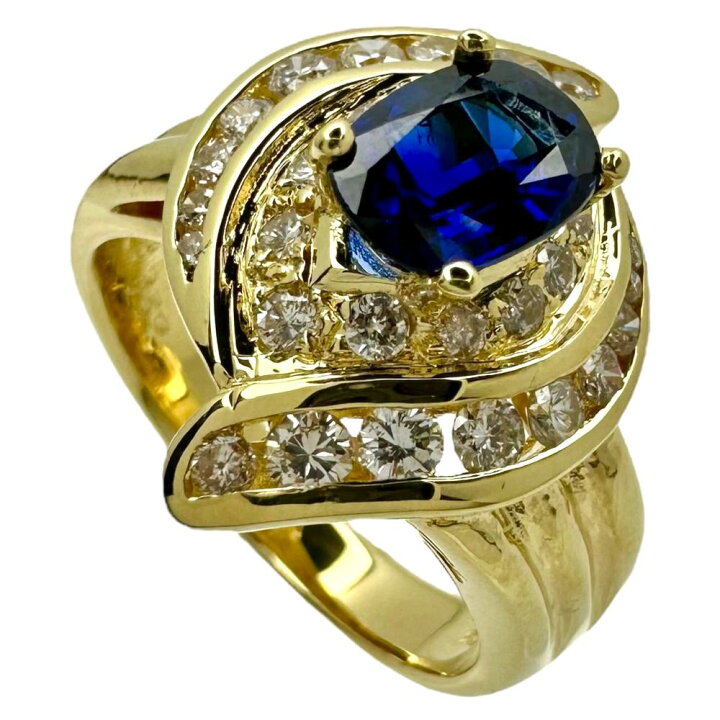 楽天市場】12号 サファイア 1.08ct ダイヤモンド 計0.57ct リング 