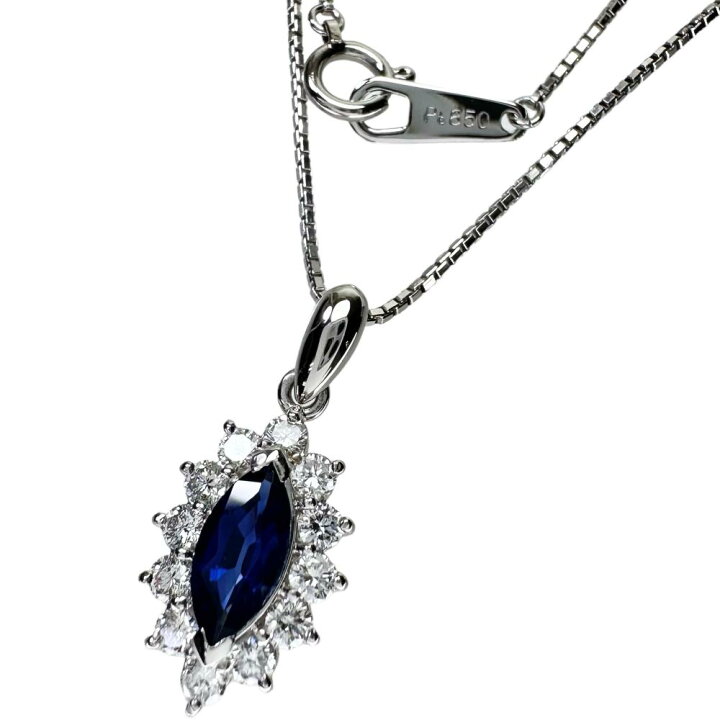 楽天市場】サファイア 0.63ct ダイヤモンド 計0.43ct ネックレス 