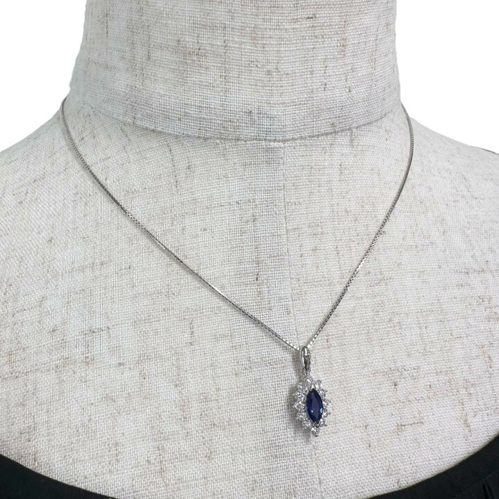 楽天市場】サファイア 0.63ct ダイヤモンド 計0.43ct ネックレス 