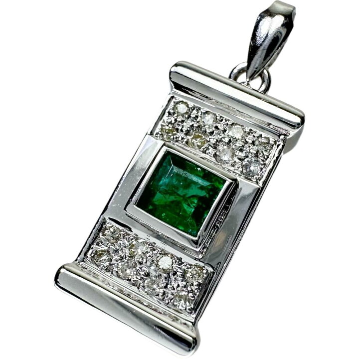 楽天市場】エメラルド ダイヤモンド ペンダントトップ K18WGホワイト  