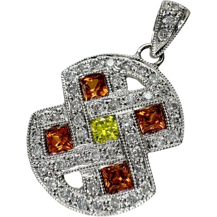 楽天市場】オレンジサファイア 0.80ct イエローダイヤモンド 