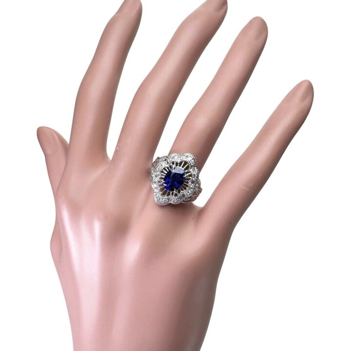 楽天市場】13号 サファイア 2.12ct ダイヤモンド 計0.29ct リング 