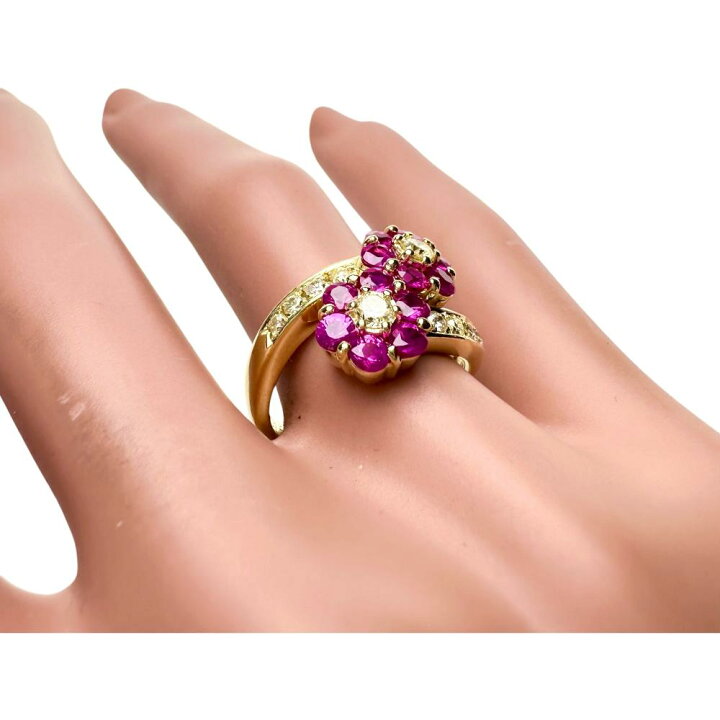 楽天市場】10号 花 フラワー ルビー 1.15ct ダイヤモンド 0.35ct 