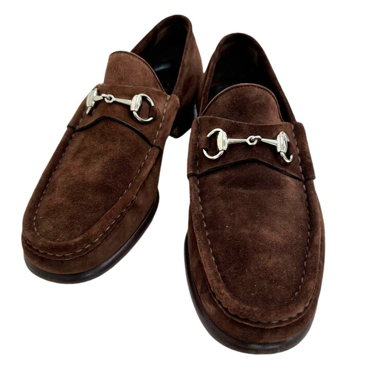 楽天市場】【GUCCI/グッチ】 41.5 ローファー/スエード ブラウン 
