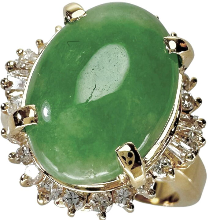 楽天市場】11.5号 翡翠/ヒスイ 5.35ct ダイヤモンド 0.52ct リング 