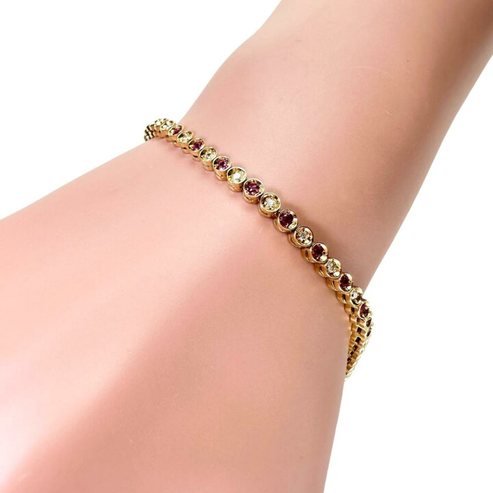 テニス ダイヤモンド 計3.00ct ブレスレット K18PGピンクゴールド 18金 